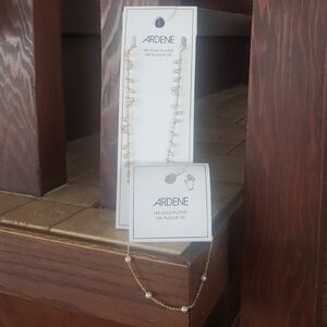 Couple Of Ardene Gold Plated Jewelry Necklace And Bracelet